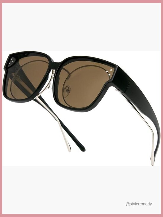 Polarized Fit Over Sunglasses for Glasses, Square Cat Eye Frame main image 5